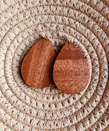 Copy of Metallic Multi Color + Wood Drop Earrings