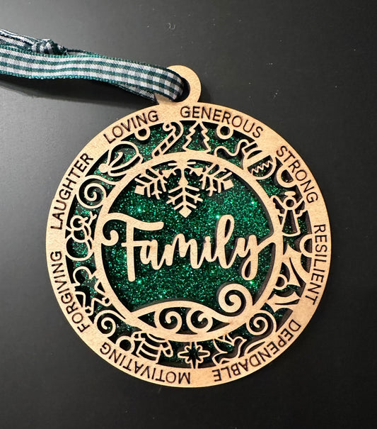 Glitter Family Ornament