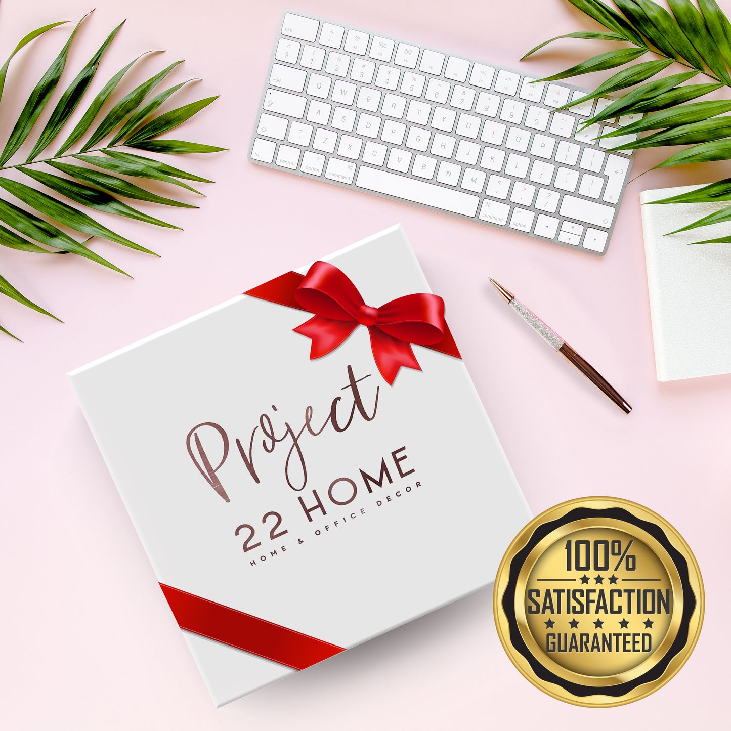 Project22 Home Rose Gold Office Desk Accessory Set | Stapler, Tape Dispenser, Binder Clips, Stapler with Staples and Remover, Sticky Note Holder, Pen Cup, Paperclips with Clip Dispenser